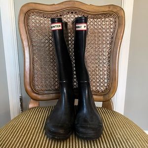 Hunter black boots size 38
